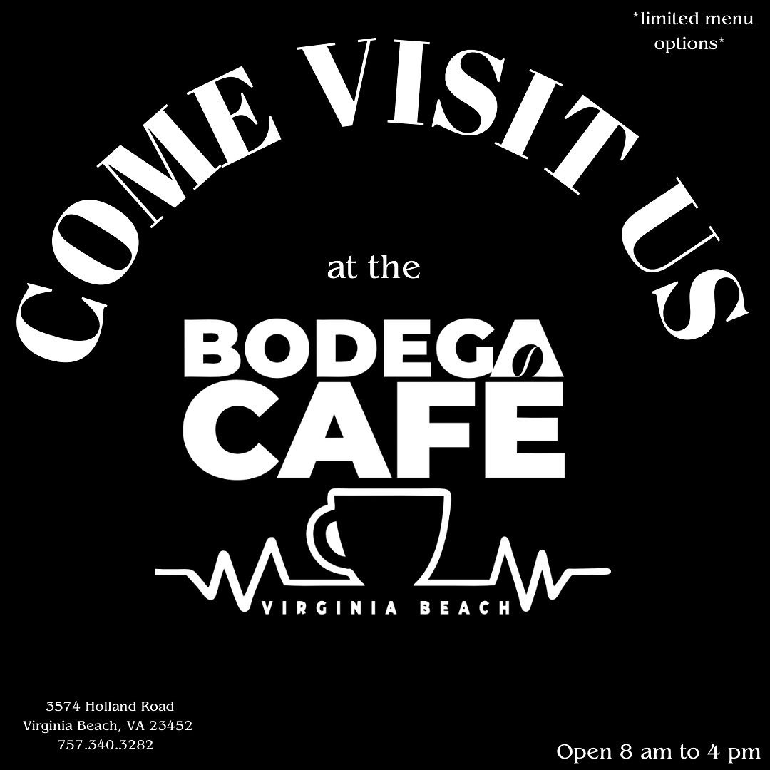 Grand opening promo card for Bodega Café